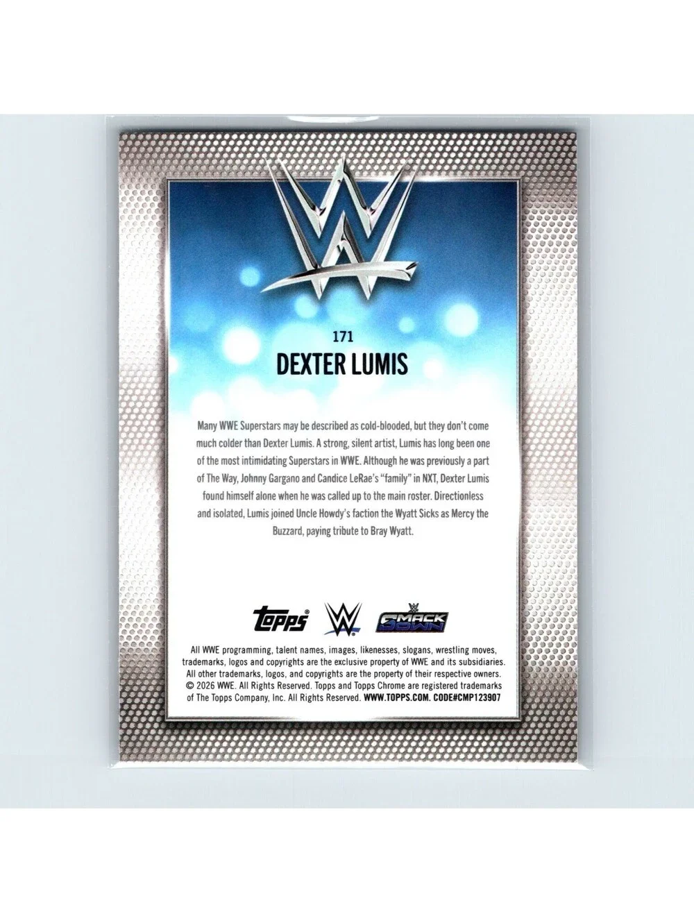 2026 Topps Chrome WWE Dexter Lumis #171 Magenta Refractor #/399